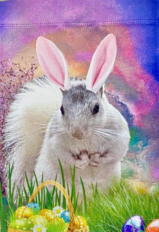 Garden Flag - White Squirrel Easter Bunny Squirrel - 2022