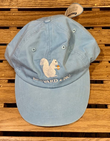 Baseball Cap - Pigment-Dyed Embroidered White Squirrel with Brevard, NC