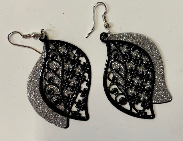 Jewelry - Earrings Dangle Assorted Laser Collection in Gold Silver and Black Tones