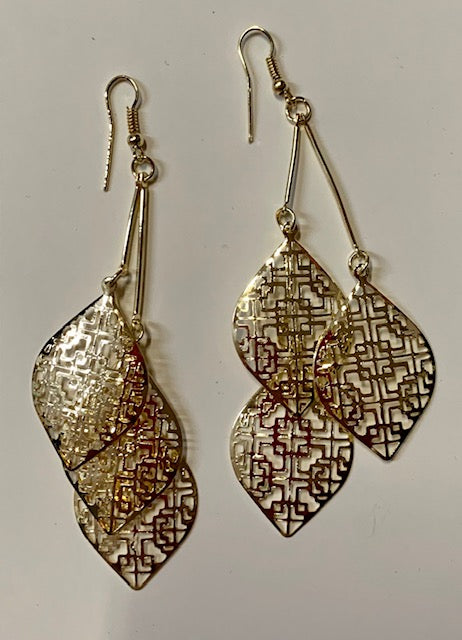 Jewelry - Earrings Dangle Assorted Laser Collection in Gold Silver and Black Tones