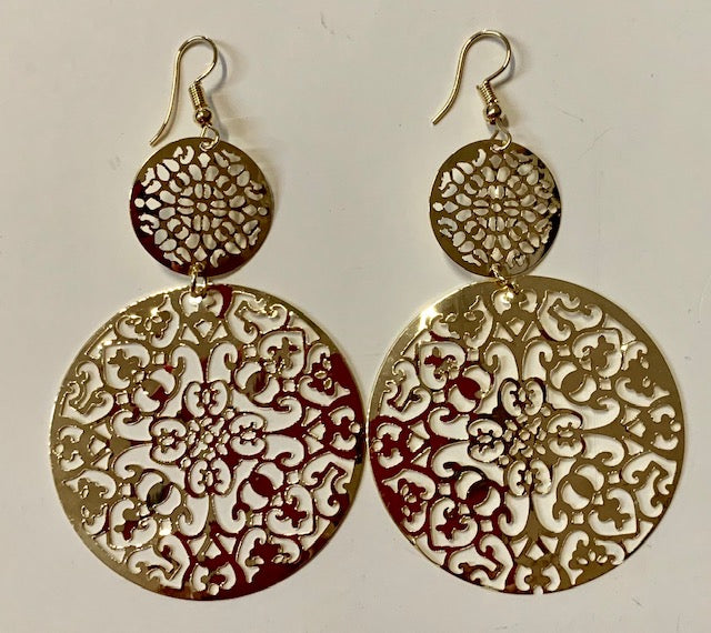 Jewelry - Earrings Dangle Assorted Laser Collection in Gold Silver and Black Tones