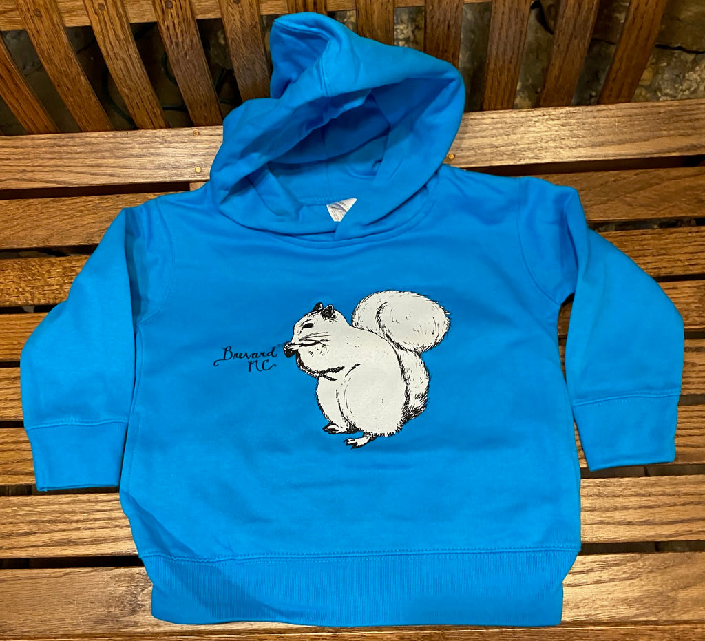 Hoodie - For Toddlers - White Squirrel Hoodie for Toddlers in Sapphire Blue