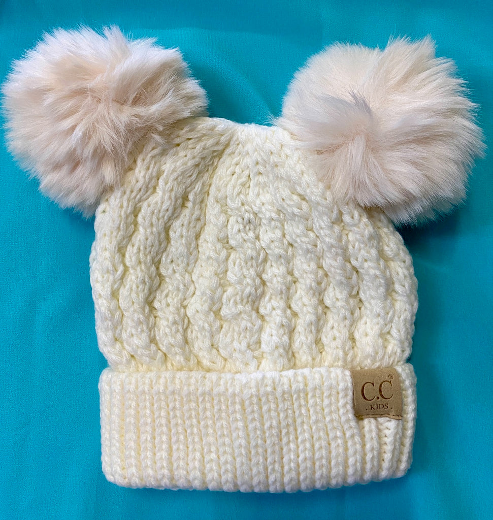 Beanie by "CC" with Double Pom Pom for Youth