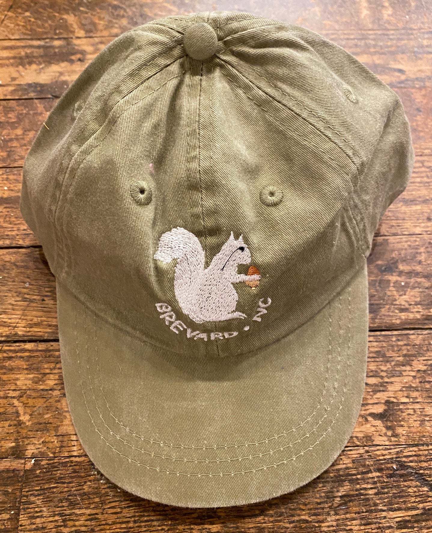 Baseball Cap/Hat - Youth - Embroidered White Squirrel with Brevard, NC