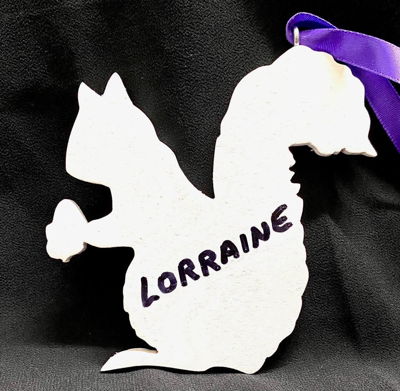 Ornament - Laser Cut Wood - Santa Squirrel - Hand Painted