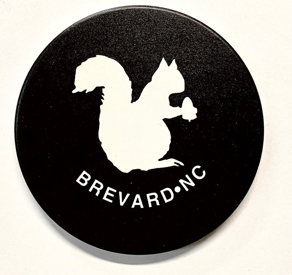 Coaster - Ceramic Absorbent Coaster with White Squirrel - Brevard, NC Design