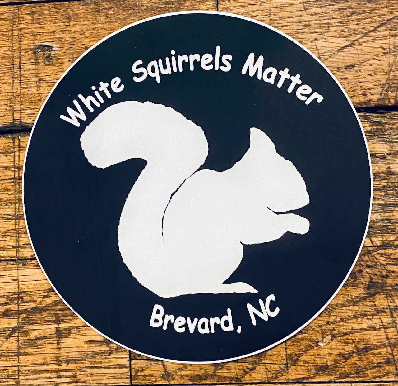 Decal/Sticker - White Squirrels Matter, Brevard, NC - 6" Round