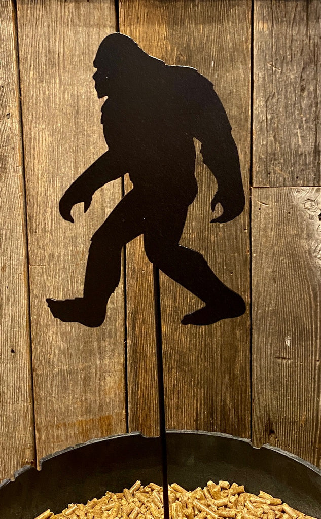 Metal Garden Art - Black Sasquatch Garden Stake - 9" high x 5-1/2" wide