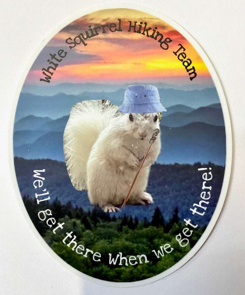 Decal/Sticker - White Squirrel Hiking Team - Large Oval