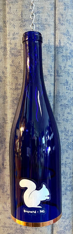 Home Decor - Cobalt Blue Glass Bottle Tea Light Lantern