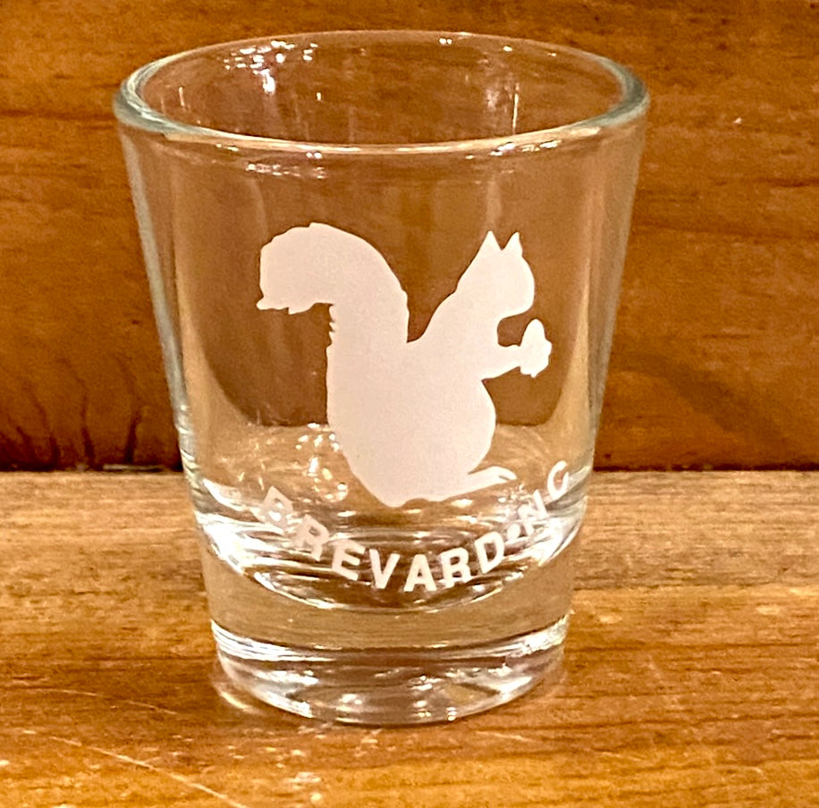 Shot Glass - White Squirrel Brevard, North Carolina Design