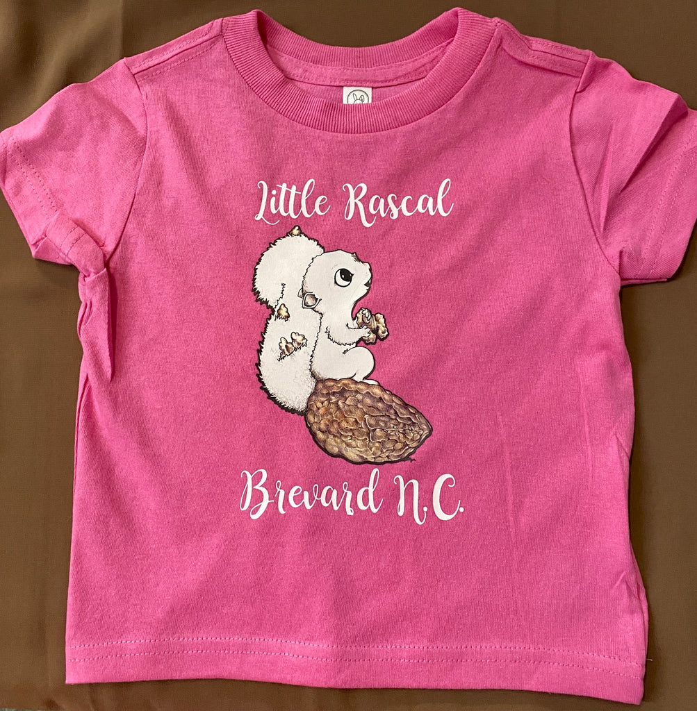 T-Shirt - For Toddlers - White Squirrel Little Rascal Tee Designed by Sally Martin