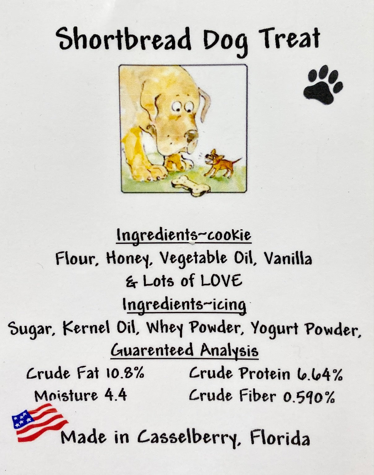 Recipe for shortbread dog treats made in Florida