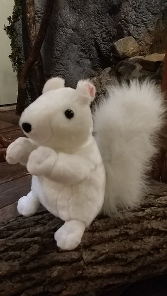 Stuffed Animal Large Plush White Squirrel with Black Nose