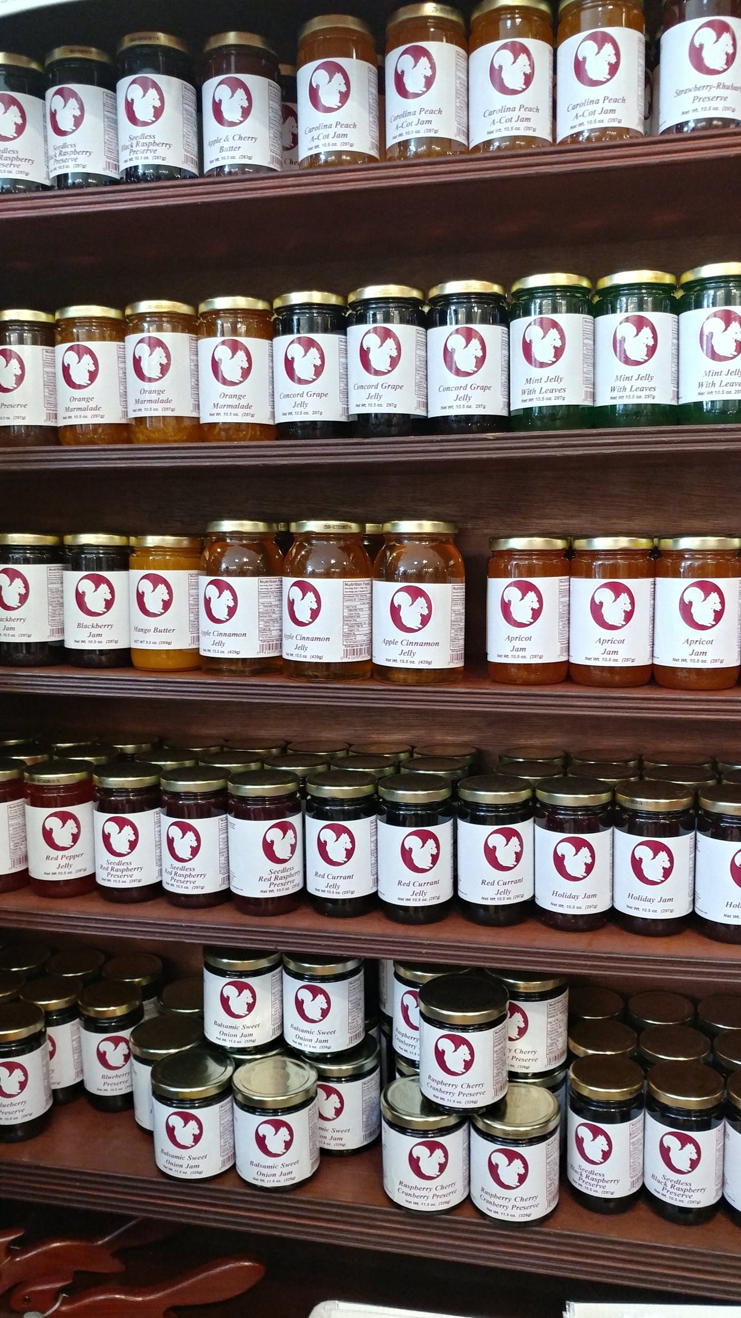 Jams, Jellies, Preserves, Marmalades, Fruit Butters made Especially for the White Squirrel Shoppe