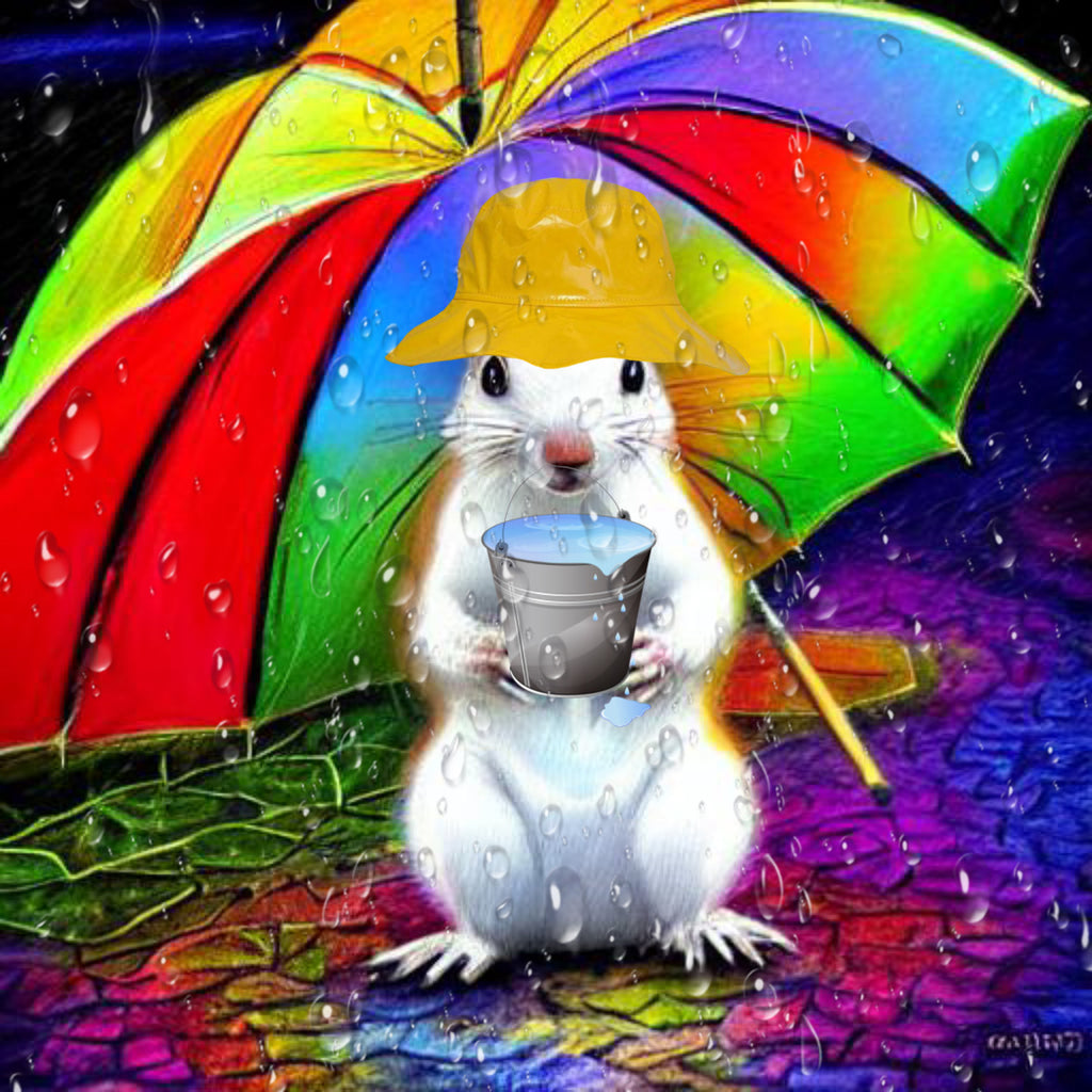 White Squirrel Puzzle - 10" x 12" - 60 Pieces - "Raindrops Keep Falling on My Head"