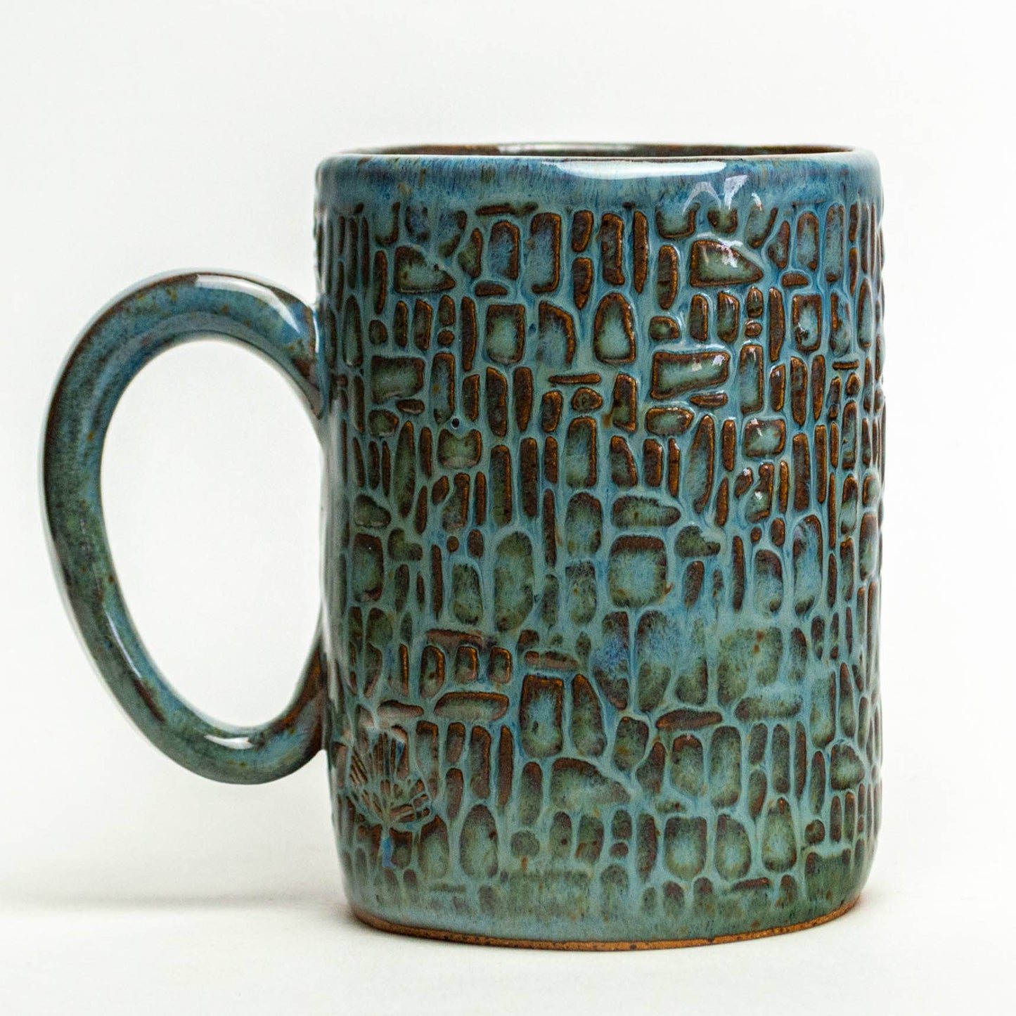 Pottery - White Squirrel Handmade Stoneware Blue 14oz Mug