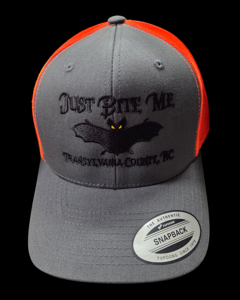Baseball Cap/Hat - Embroidered "Just Bite Me" - Transylvania County NC