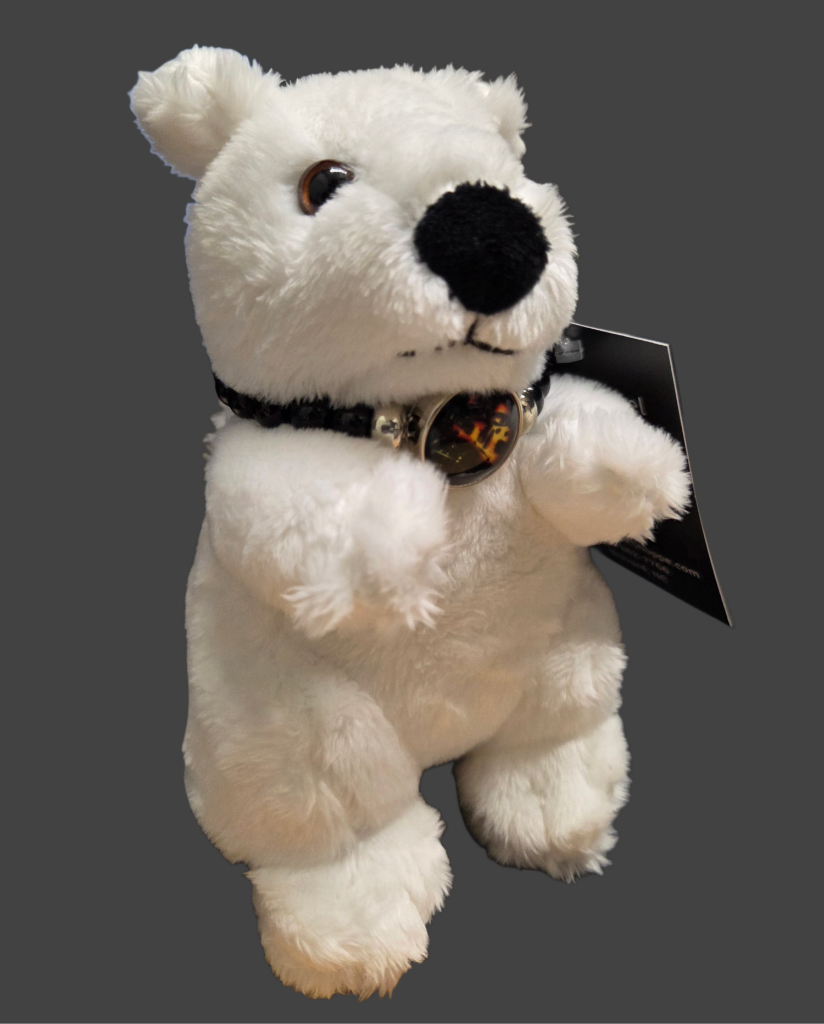 Stuffed Animal - Bead Dazzled White Squirrel with Black Nose - Medium Size