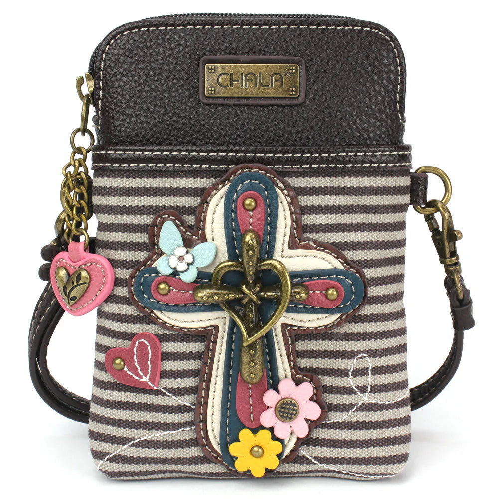 Chala Handbag Crossbody Handbag in various designs like sunflower, cardinal, cross, bigfoot, bicycle, bee, piano