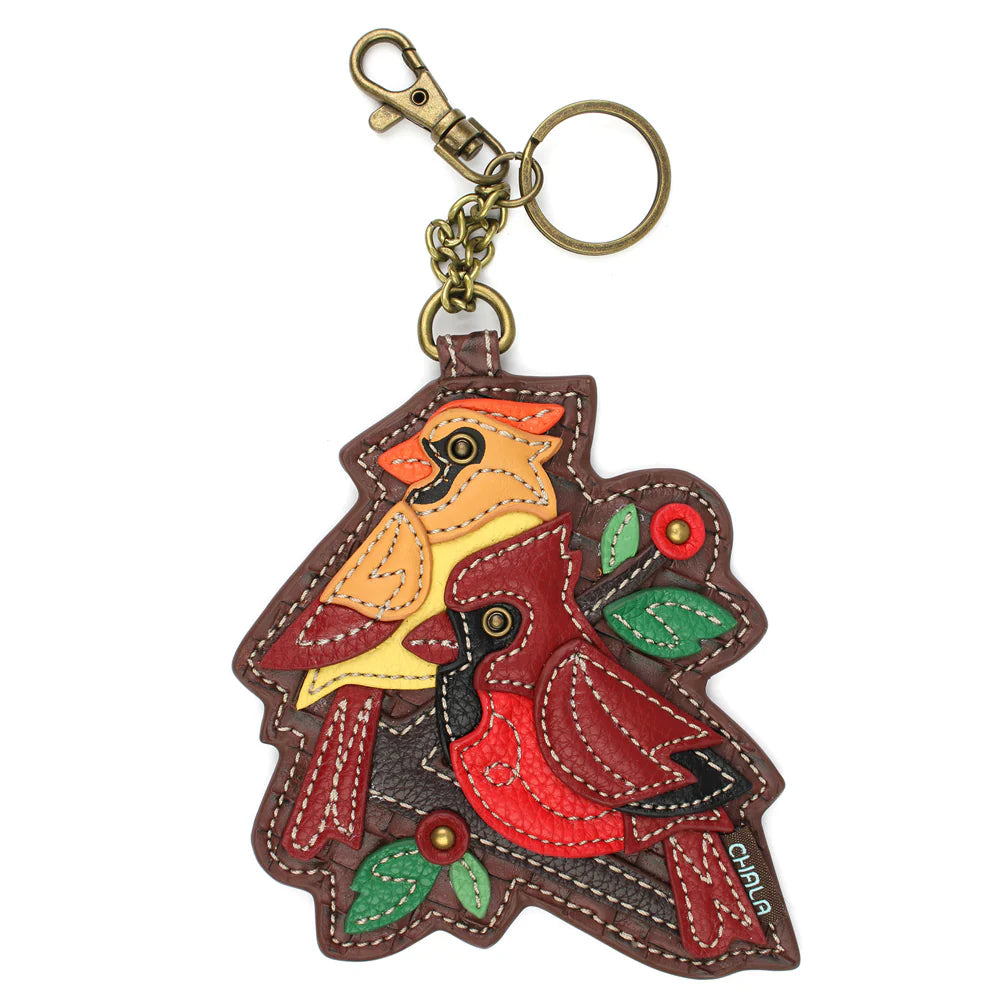 Purse Charm Key Chain Zipper Back in Sasquatch, Sunflower, Honey Bee, Piano, Hummingbird, Cardinal, Bicycle and Cross