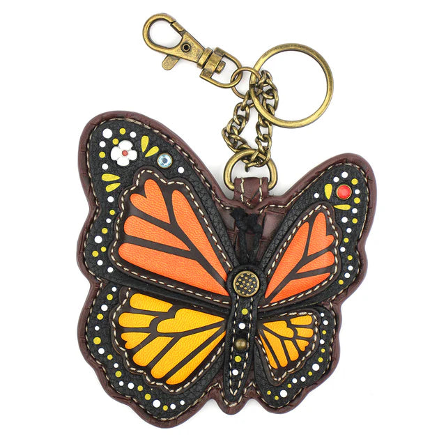 Purse Charm - Chala - Key Chain Zipper Back in Sasquatch, Sunflower, Honey Bee, Piano, Hummingbird, Cardinal, Bicycle and Cross