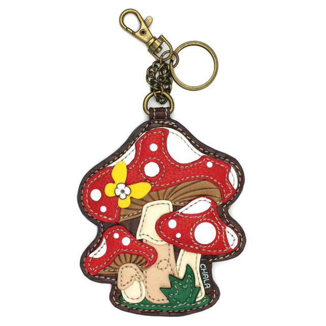 Purse Charm - Chala - Key Chain Zipper Back in Sasquatch, Sunflower, Honey Bee, Piano, Hummingbird, Cardinal, Bicycle and Cross