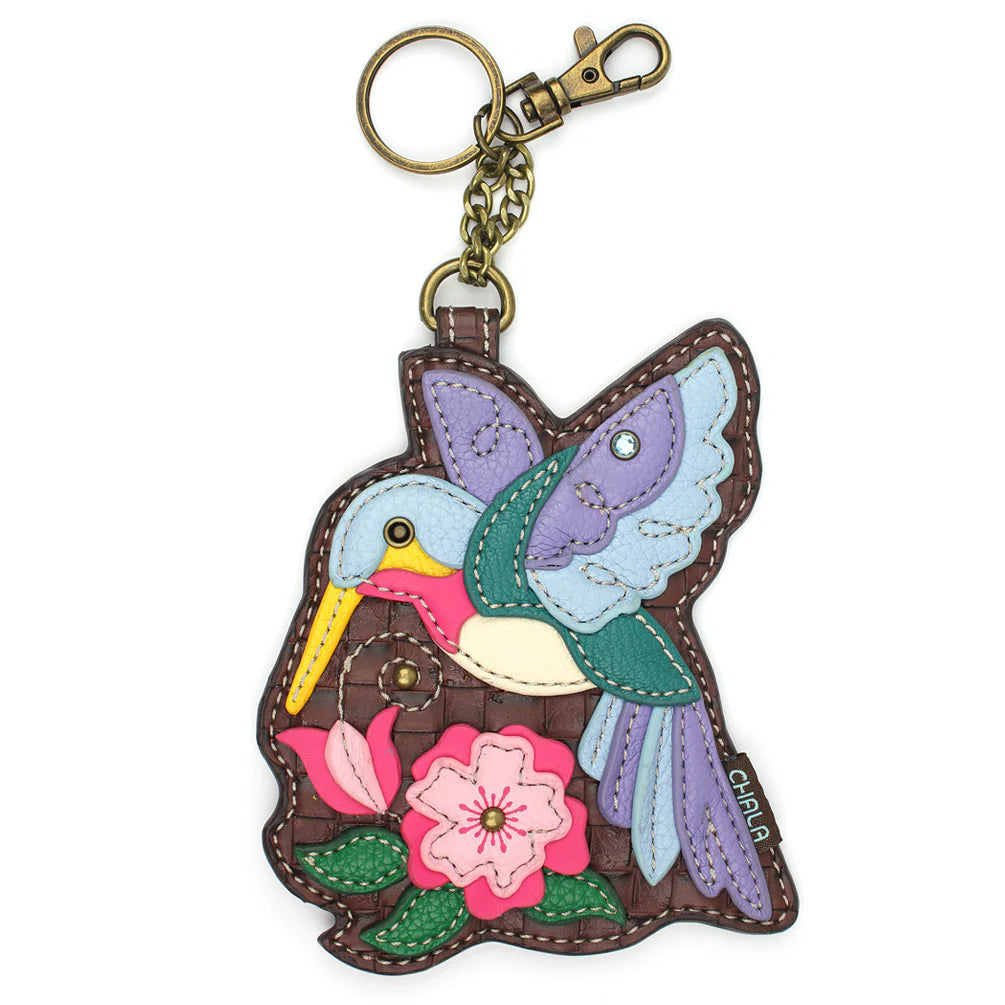 Purse Charm Key Chain Zipper Back in Sasquatch, Sunflower, Honey Bee, Piano, Hummingbird, Cardinal, Bicycle and Cross