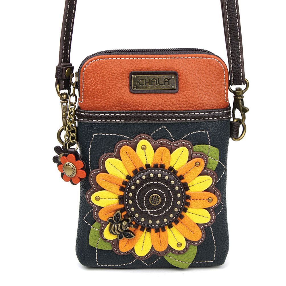 Chala Handbag Crossbody Handbag in various designs like sunflower, cardinal, cross, bigfoot, bicycle, bee, piano