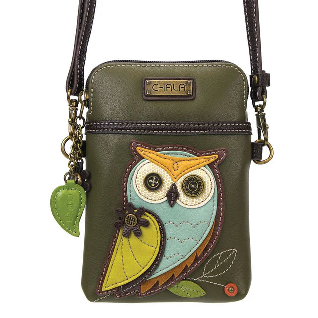 Chala Handbag - Crossbody Handbag in various designs including white squirrel, sunflower, cardinal, cross, bigfoot, bicycle, bee, piano