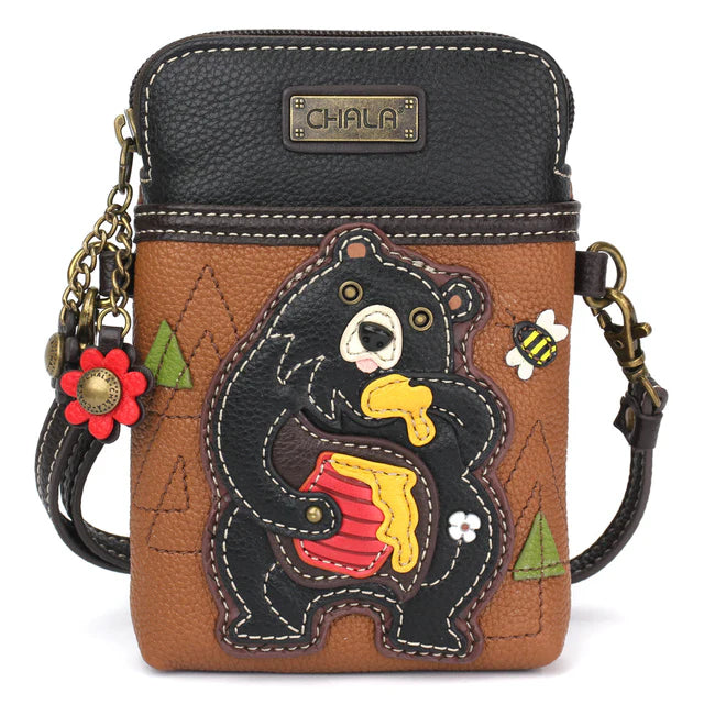 Chala Handbag - Crossbody Handbag in various designs including white squirrel, sunflower, cardinal, cross, bigfoot, bicycle, bee, piano