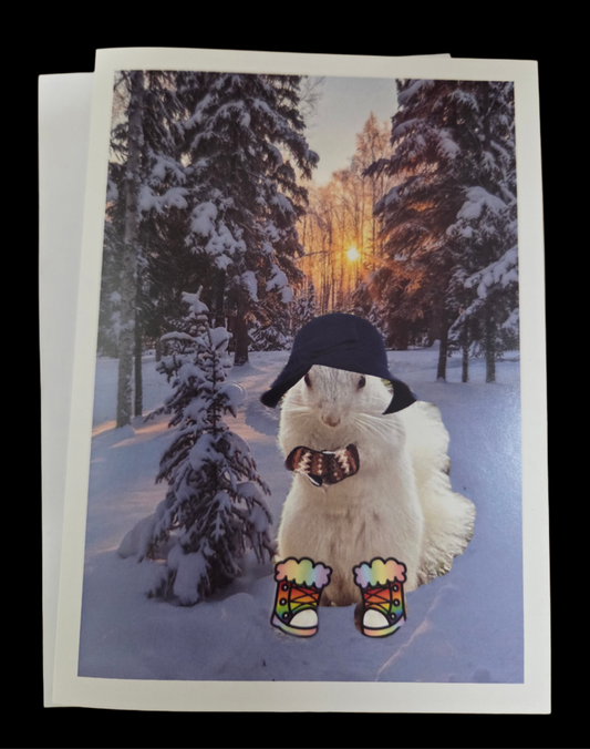 Notecards - White Squirrel in the Snow - Boxed Sets of 10 or 25 Cards with Envelopes