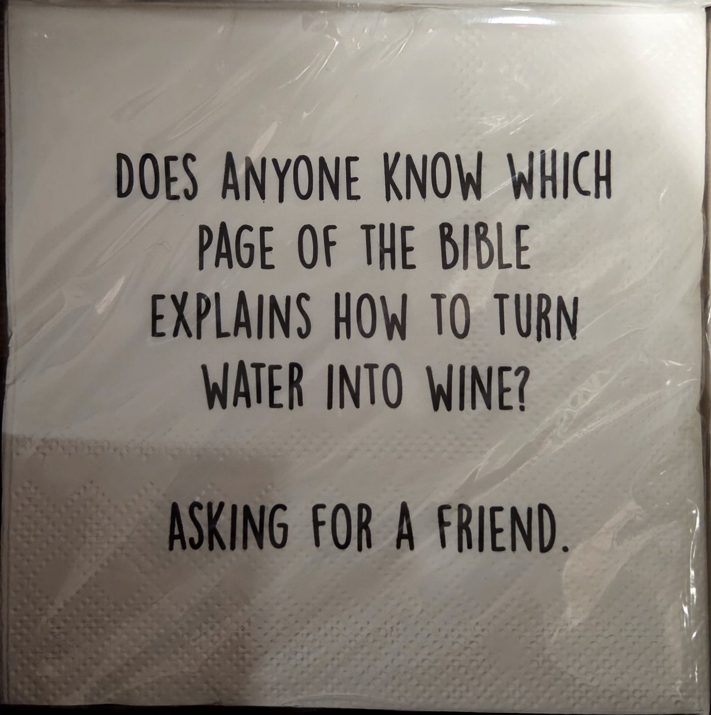 Napkins - Cocktail size for Happy Hour - Funny for Everyone - Black and White