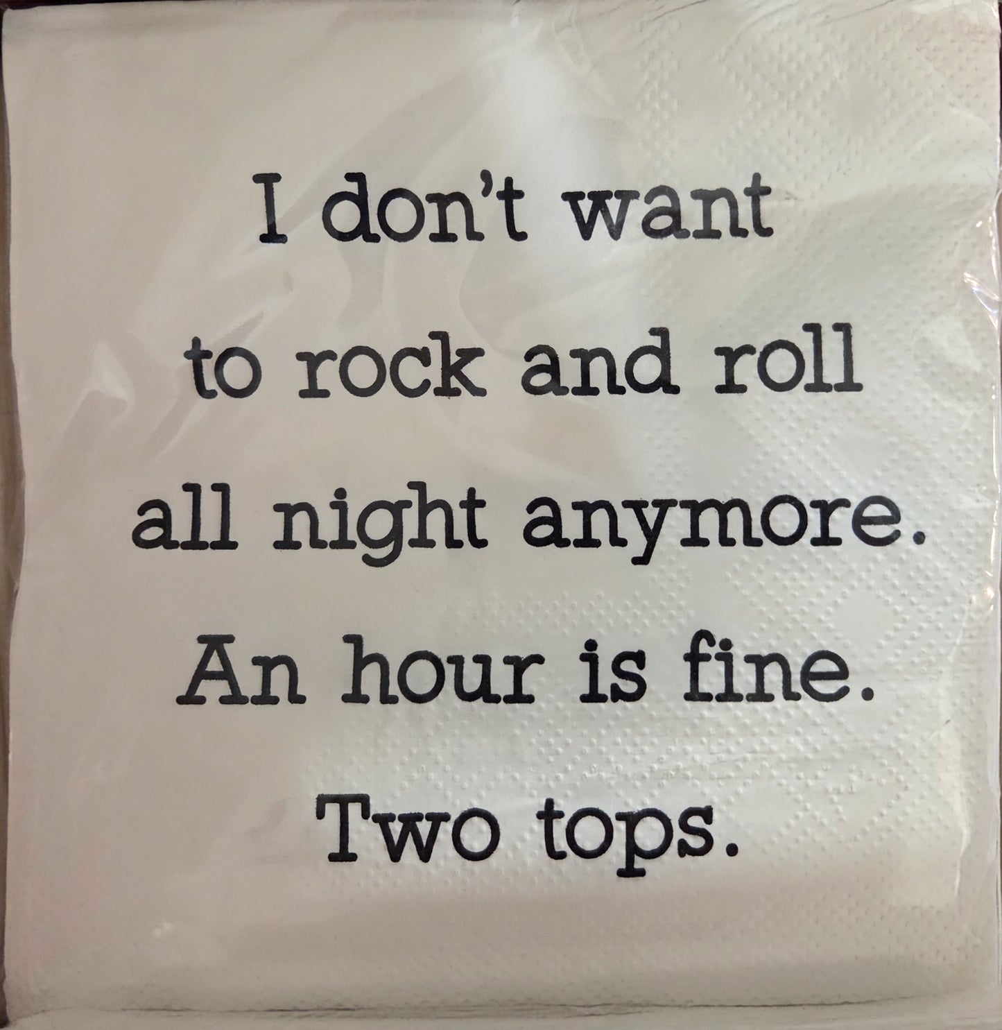 Napkins - Cocktail size for Happy Hour - Funny for Everyone - Black and White