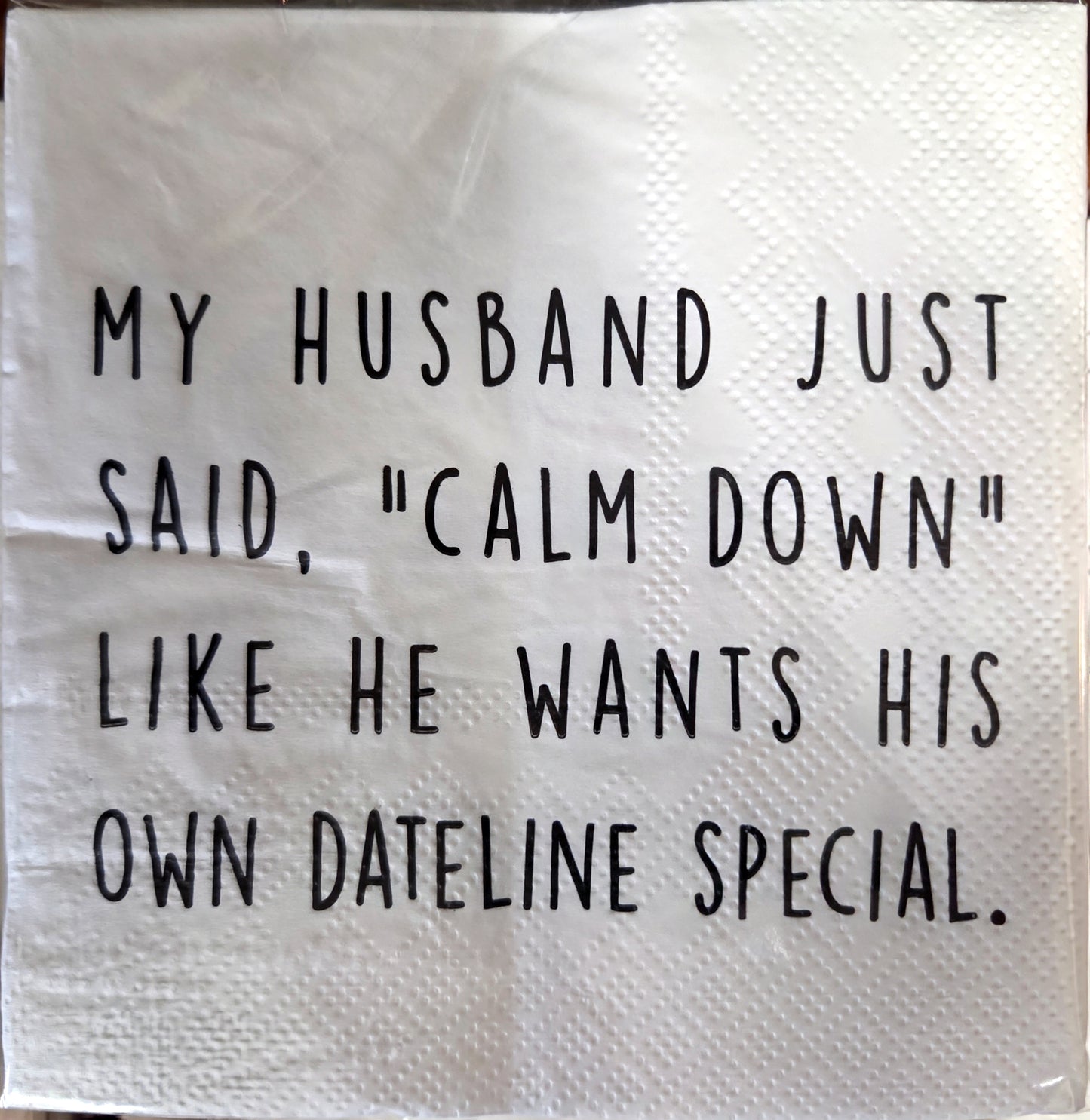 Napkins - Cocktail size for Happy Hour - Funny for Everyone - Black and White
