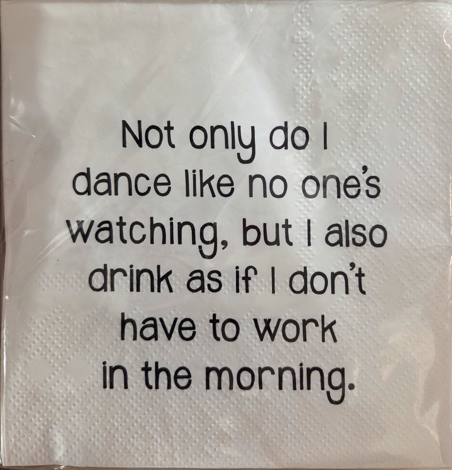 Napkins - Cocktail size for Happy Hour - Funny for Everyone - Black and White