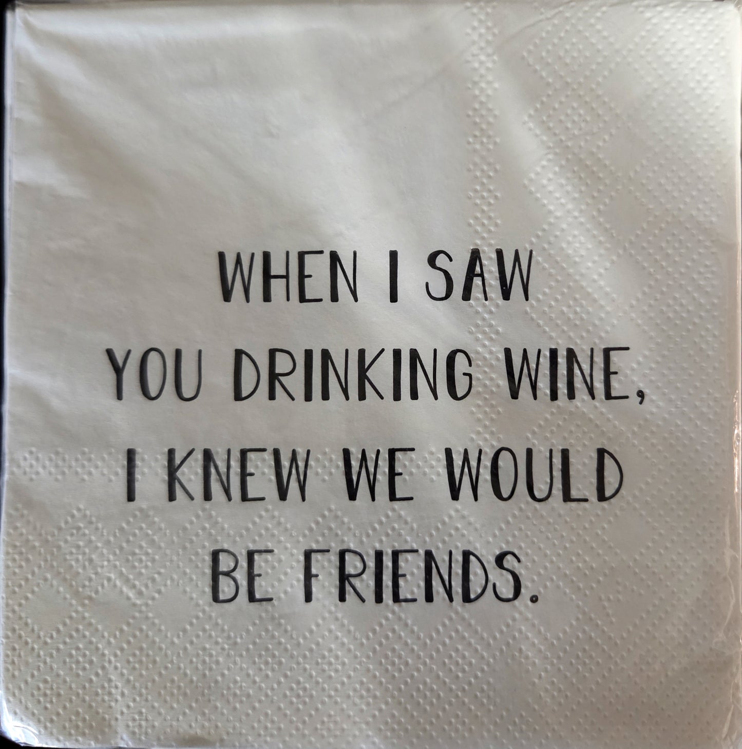 Napkins - Cocktail size for Happy Hour - Funny for Everyone - Black and White