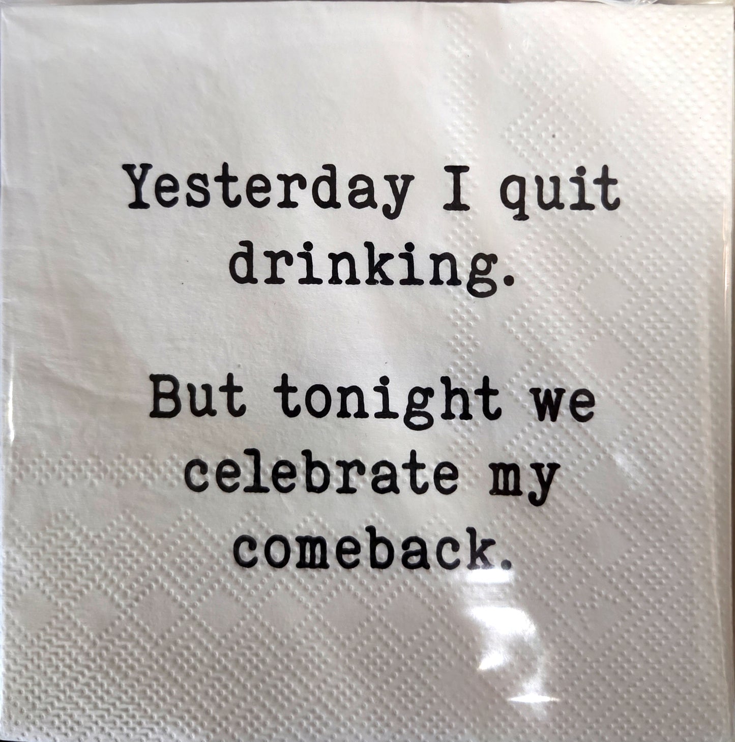 Napkins - Cocktail size for Happy Hour - Funny for Everyone - Black and White