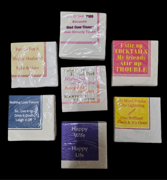 Napkins - Cocktail size for Happy Hour - Funny for Everyone