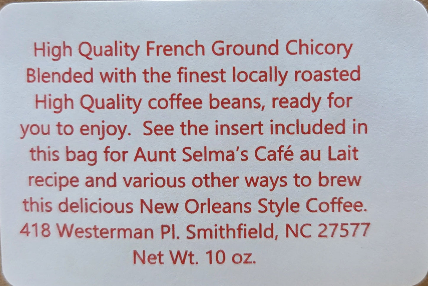 Chicory Coffee - Organic - NC Product