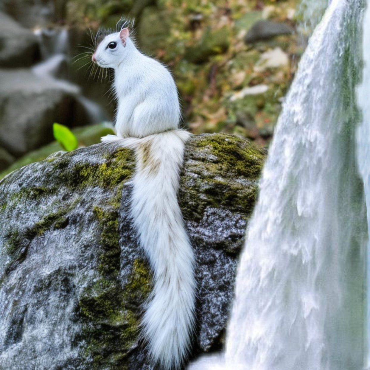 Puzzle - For Adults - White Squirrel with Waterfall Tail  - 18" x 18" - 500 Pieces