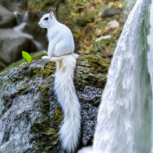 Puzzle - For Adults - White Squirrel with Waterfall Tail  - 18" x 18" - 500 Pieces