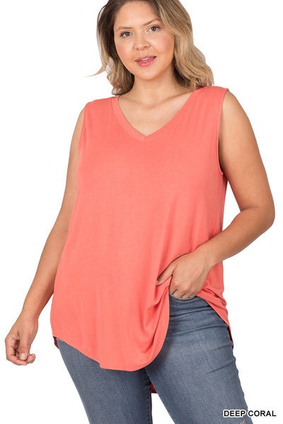 Clothing - Sleeveless Top - V-Neck in Luxe Rayon - Regular Sizes S thru XL