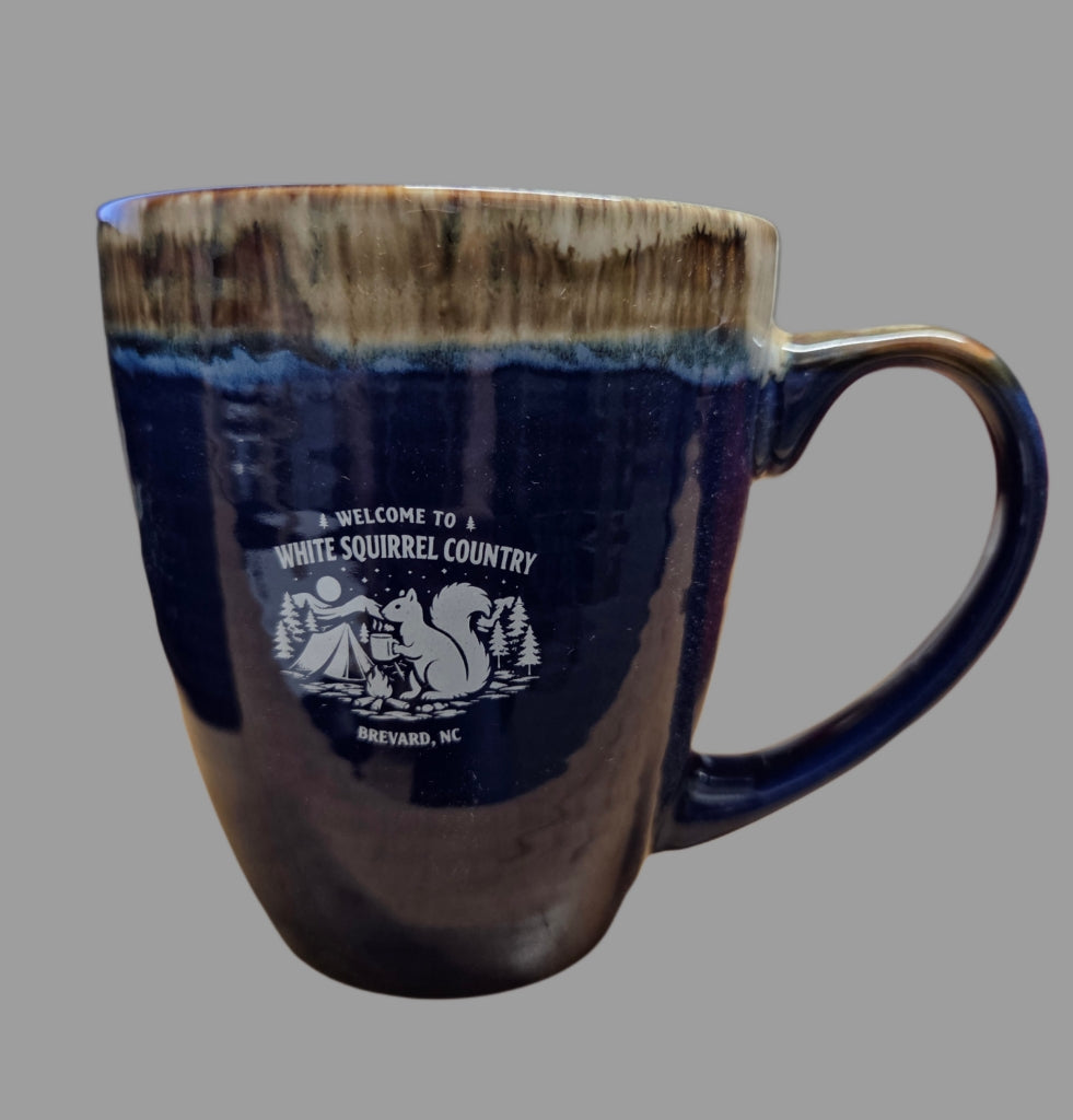 Drinkware - Water Color Drip Ceramic White Squirrel Mug 17 Oz. in two colors