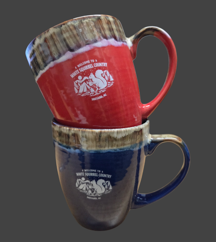 Drinkware - Water Color Drip Ceramic White Squirrel Mug 17 Oz. in two colors