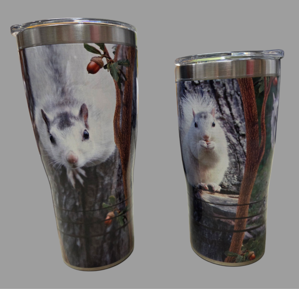 Drinkware - Tervis - Stainless Steel Sasquatch, White Squirrel, Blue Ridge Mtns., Waterfall, Music and Campfire for Brevard and Transylvania County