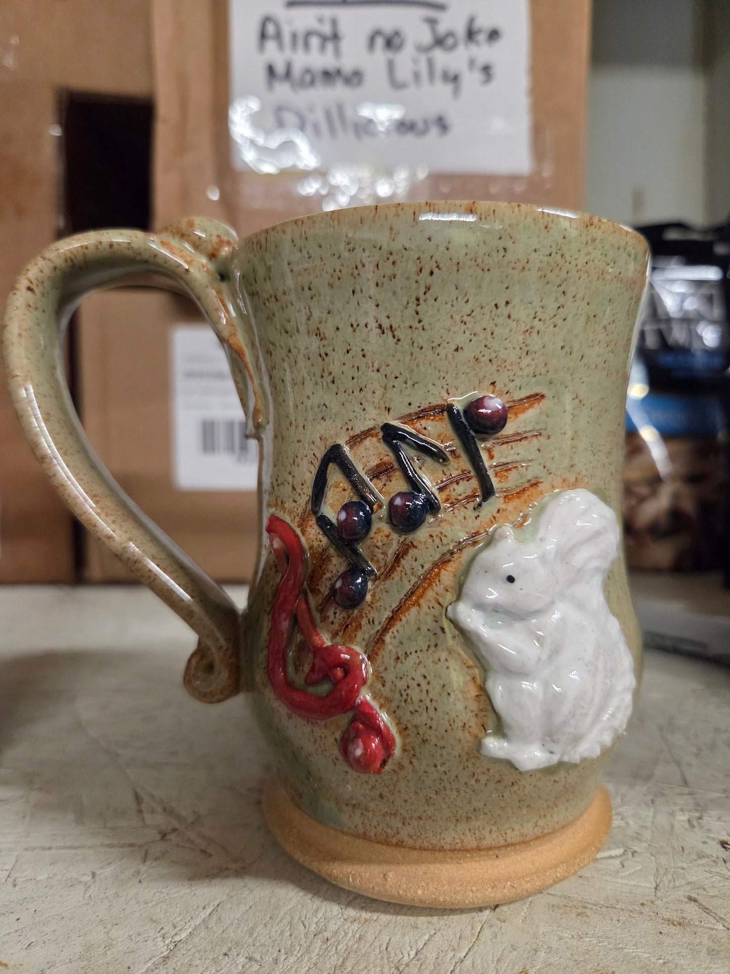 Drinkware - Handmade Mug - Handcrafted White Squirrel Pottery in 14 oz. size