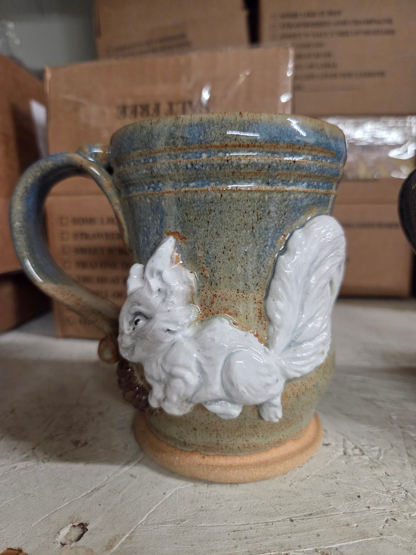 Drinkware - Handmade Mug - Handcrafted White Squirrel Pottery in 14 oz. size