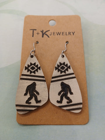 Earrings - Wood - Sasquatch - Local Made