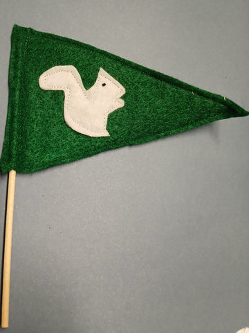 Felt White Squirrel Flag - Handmade & Local Made